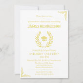 Chic Gold Calligraphy Graduation Party 2025 Einladung (Vorderseite)