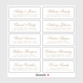 Chic Gold Calligraphy Wedding Guest Address Labels (Blatt)