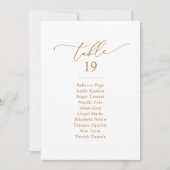 Chic Gold Calligraphy Wedding Seating Chart Cards Einladung (Vorderseite)