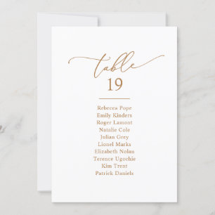 Chic Gold Calligraphy Wedding Seating Chart Cards Einladung