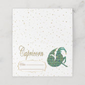 Chic Gold Capricorn Zodiac Birthday Platzkarte (Außenseite Aufgefaltet)