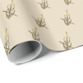 Chic Gold Cello Musician Wrapping Paper Geschenkpapier (Rolleneckpunkt)