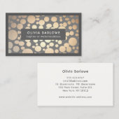 Chic Gold Circles Gray Trendy Designer Visitenkarte (Vorne/Hinten)