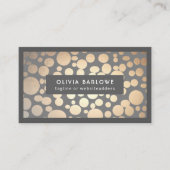 Chic Gold Circles Gray Trendy Designer Visitenkarte (Vorderseite)