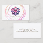 Chic Gold Circles Violet Lotus Zen Stones Visitenkarte (Vorne/Hinten)