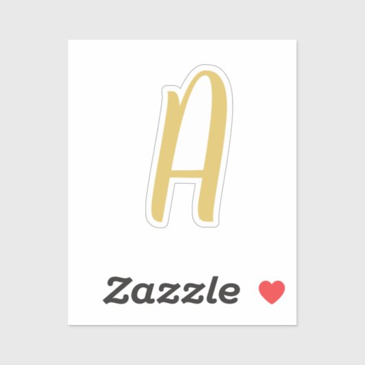 Chic Gold Color Monogram Berufliche Kalligrafie Aufkleber (Blatt)