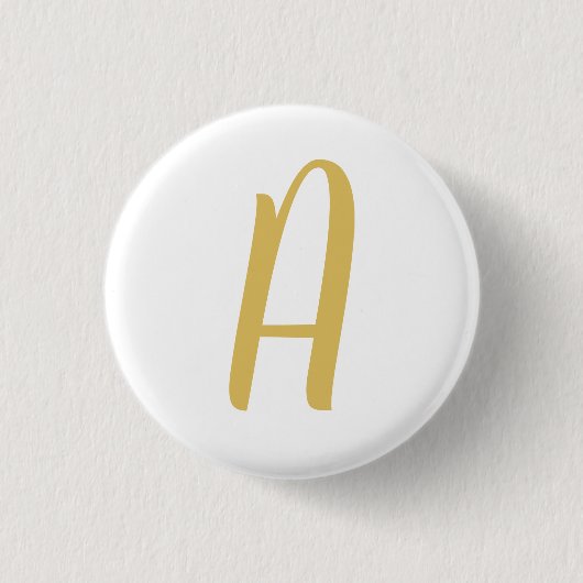 Chic Gold Color Monogram Berufliche Kalligrafie Button (Vorderseite)