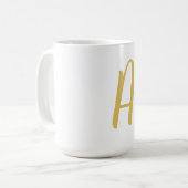Chic Gold Color Monogram Berufliche Kalligrafie Kaffeetasse (Vorderseite Links)
