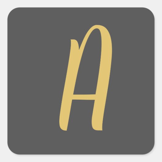 Chic Gold Color Monogram Berufliche Kalligrafie Quadratischer Aufkleber (Vorderseite)