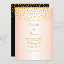 Chic Gold Confetti auf Black & Rose Gold