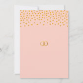 Chic Gold Confetti auf Rose Gold Einladung (Rückseite)
