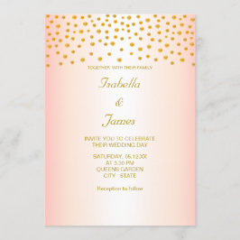 Chic Gold Confetti auf Rose Gold Einladung