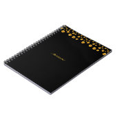 Chic Gold Confetti & Calligrafy auf Black Notizblock (Linke Seite)