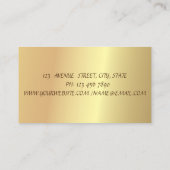 Chic Gold Confetti Circle Handmade Burgundy Visitenkarte (Rückseite)