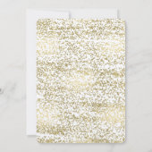Chic Gold Confetti Glam Wedding Einladung (Rückseite)