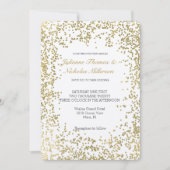 Chic Gold Confetti Glam Wedding Einladung (Vorderseite)