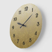 Chic Gold Confetti Glitzern Große Wanduhr (Winkel)
