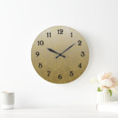 Chic Gold Confetti Glitzern Große Wanduhr (Zuhause)