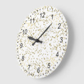 Chic Gold Confetti Große Wanduhr (Winkel)