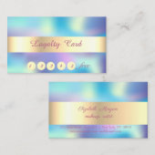 Chic Gold Confetti, Holographic Loyalty Card Treuekarte (Vorne/Hinten)