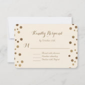 Chic Gold Confetti Liebe Champagne Wedding RSVP (Rückseite)