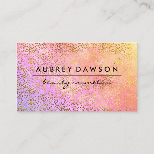 Chic Gold Confetti Lila Mischung Visitenkarte (Vorderseite)