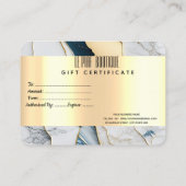 Chic Gold Confetti, Marble Gold Rabattkarte (Rückseite)