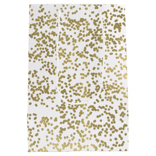 Chic Gold Confetti Mittlere Geschenktüte (Rückseite)