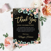 Chic Gold Coral Floral Surprise Retirement Party