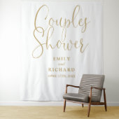 Chic Gold Couples Polterabend Foto Hintergrund Wandteppich (Beispiel)