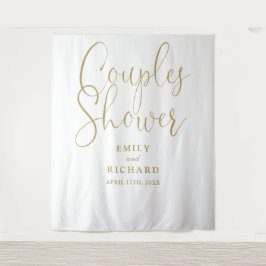 Chic Gold Couples Polterabend Foto Hintergrund Wandteppich