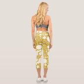 CHIC GOLD CREAM BLUME MONOGRAM CAPRI LEGGINGS (Rückseite)
