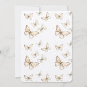 Chic Gold Cream White Butterflies Wedding Einladung (Rückseite)