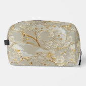 Chic Gold Creme Blumenmuster Waschbeutel (Vorderseite)