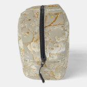 Chic Gold Creme Blumenmuster Waschbeutel (Rechts)