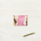Chic Gold Creme Pink Cowgirl Cowhide Monogram Post-it Klebezettel (Auf Schreibtisch)
