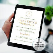 Chic Gold Cross Watercolor Kranz Taufen Vorlage