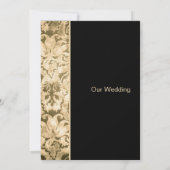Chic Gold Damask Einladung (Rückseite)