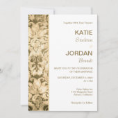Chic Gold Damask Einladung (Vorderseite)