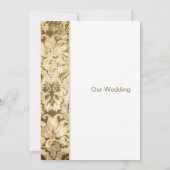 Chic Gold Damask Einladung (Rückseite)