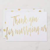 Chic Gold "Danke, dass du uns geheiratet hast" Dankeskarte (Vorne/Hinten)