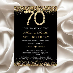 Chic Gold Diamonds 70. Geburtstagseinladung Einladung