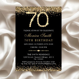 Chic Gold Diamonds 70th Birthday Party Invitation Einladung