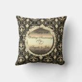 Chic Gold Diamonds Damask 50. Hochzeitstag Kissen (Rückseite)