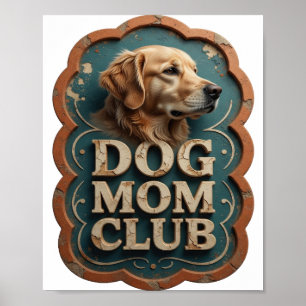 Chic Gold DOG MOM CLUB Poster