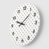 Chic Gold Dots Große Wanduhr (Winkel)