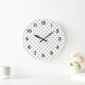 Chic Gold Dots Große Wanduhr (Zuhause)