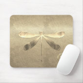 Chic Gold Dragonfly Mit Monogramm Mousepad (Mit Mouse)
