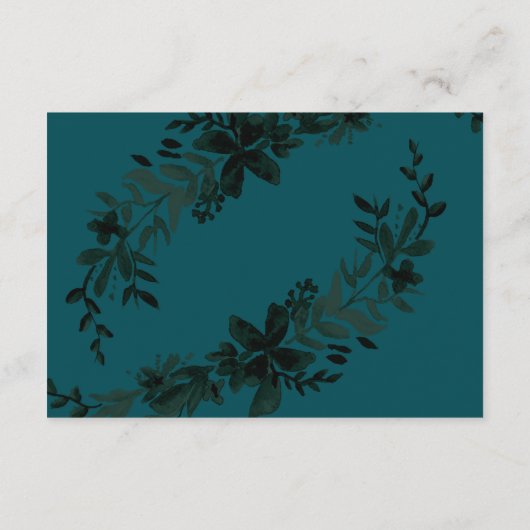 Chic Gold Drehbuch Floral Greenwedding Richtung Begleitkarte (Rückseite)