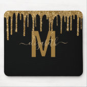 Chic Gold Drilling Monogram Name Mousepad (Vorne)